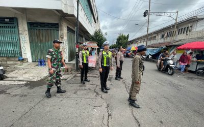 Satuan Tiga Pilar Bersinergi Jaga Kamtibmas Pasar Rahmadhon Selama Bulan Puasa 1446 H.